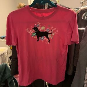 Pink black dog shirt